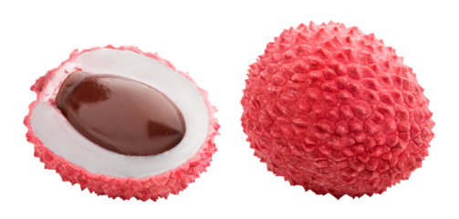 Lychee isolated on white background, full depth of field