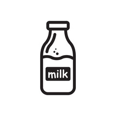 Milk bottle vector icon. Natural milk flat sign design. Milk symbol pictogram. UX UI icon