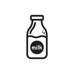 Milk bottle vector icon. Natural milk flat sign design. Milk symbol pictogram. UX UI icon