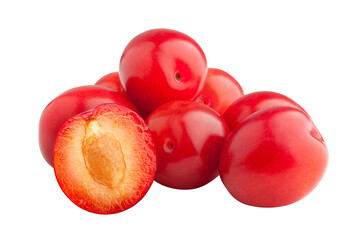 plum isolated on white background, full depth of field