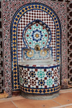 Muslim Detailed Mosaic Tap Patterns in Granada, Spain