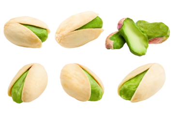 pistachio isolated on white background, full depth of field