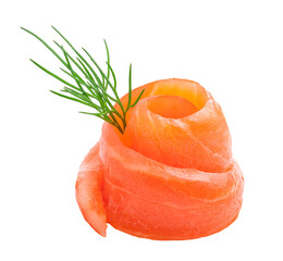 raw salmon, fish isolated on white background, full depth of field