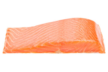raw salmon, fish isolated on white background, full depth of field