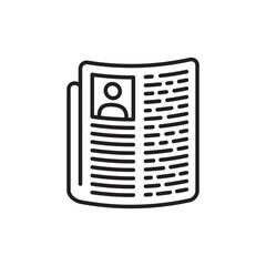 Newspaper vector icon. Newspaper sign design. Newspaper flat symbol pictogram. UX UI icon