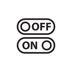 On off vector icon. Switch button flat sign design. On Off switch symbol pictogram. Power button icon. UX UI icon 