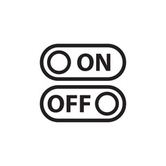On off vector icon. Switch button flat sign design. On Off switch symbol pictogram. Power button icon. UX UI icon 
