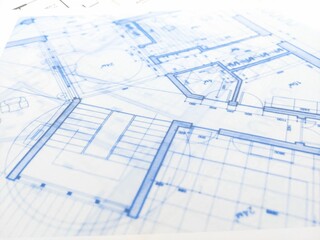 House plan project engineering design on side view
