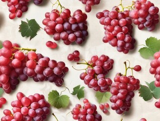 Red Grapes background as seamless tile (generative AI)