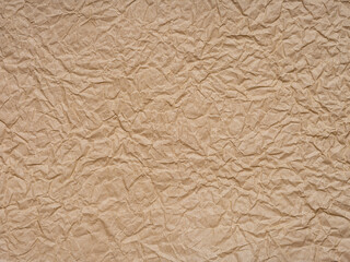 Beige crumpled paper texture. Blank soft page pattern for winter season festival card.