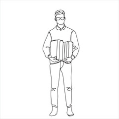 one line art friends group students education boys and girls university and college life education hand drawn illustration vector