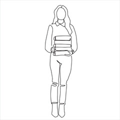 one line art friends group students education boys and girls university and college life education hand drawn illustration vector