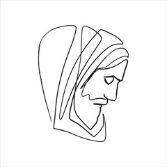 Continuous line drawing of Jesus Christ vector illustration of Bible words