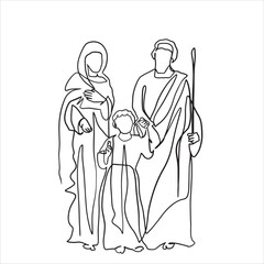 Fototapeta na wymiar Continuous line drawing of Jesus Christ vector illustration of Bible words