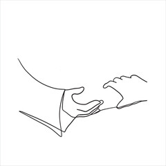 continuous line one line prayer and dove hand drawn illustration vector