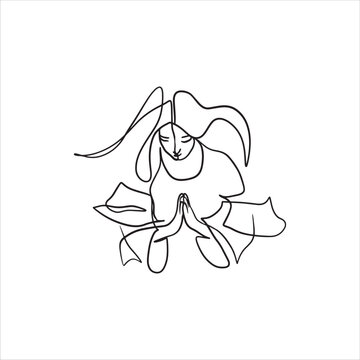 recommend clip art: Continuous line, one-line, Mother Mary prayer, Christianity, Biblical scripture