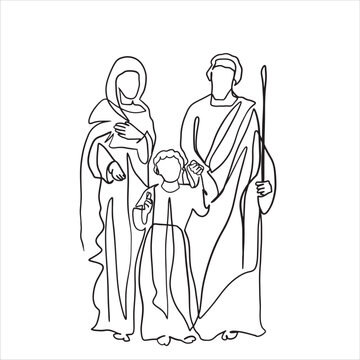 Continuous line drawing of Jesus Christ vector illustration of Bible words