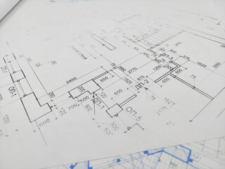 House plan project engineering design on side view