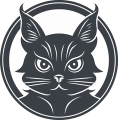 Elegant Black and White Cat Vector Logo Design: Capture the Charm and Sophistication