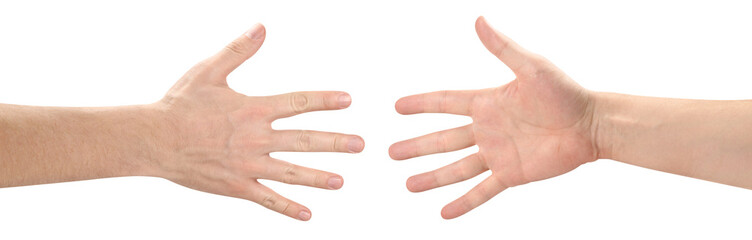 Hands greeting each other cut out