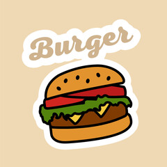 hamburger on a white