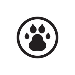 Paw vector icon. Animal paw icon. Dog and cat paw sign. Paw print symbol. Pet concept symbol pictogram. UX UI icon © Elchin