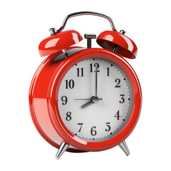Red Alarm Clock Isolated on Transparent Background - Generative AI
