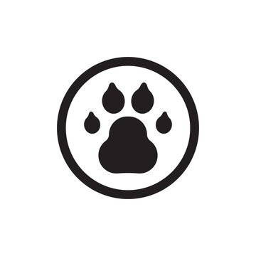 Paw vector icon. Animal paw icon. Dog and cat paw sign. Paw print symbol. Pet concept symbol pictogram. UX UI icon