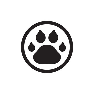Paw vector icon. Animal paw icon. Dog and cat paw sign. Paw print symbol. Pet concept symbol pictogram. UX UI icon