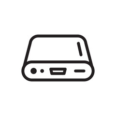 Hard drive vector icon. Hard disk drive flat sign. Portable Power bank icon symbol pictogram. UX UI icon