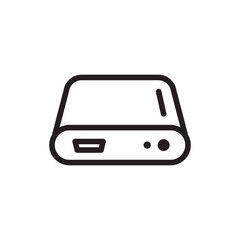 Hard drive vector icon. Hard disk drive flat sign. Portable Power bank icon symbol pictogram. UX UI icon