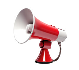 Red Megaphone Isolated on Transparent Background - Generative AI
