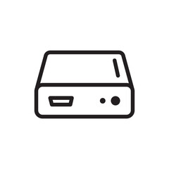 Hard drive vector icon. Hard disk drive flat sign. Portable Power bank icon symbol pictogram. UX UI icon