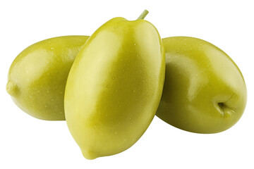 Olives isolated on white background, full depth of field