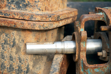 machinery parts with rust in it
