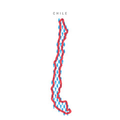 Chile population map. Stick figures Chilean people map. Pattern of men and women. Flat vector illustration