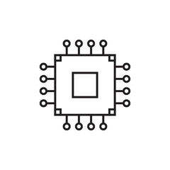 Processor vector icon. CPU microprocessor flat sign design. Computer chip symbol. Micro chip pictogram. Processor icon. CPU sign. UX UI icon
