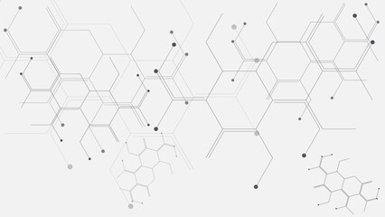 Abstract hexagonal background design. Medical, chemistry, molecules, science and technology