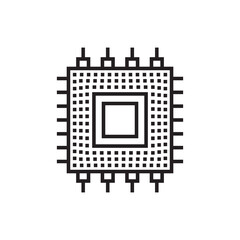 Processor vector icon. CPU microprocessor flat sign design. Computer chip symbol. Micro chip pictogram. Processor icon. CPU sign. UX UI icon