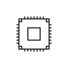 Processor vector icon. CPU microprocessor flat sign design. Computer chip symbol. Micro chip pictogram. Processor icon. CPU sign. UX UI icon