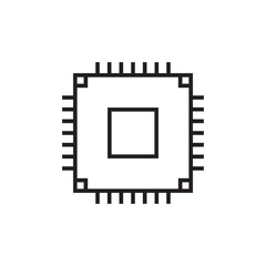 Processor vector icon. CPU microprocessor flat sign design. Computer chip symbol. Micro chip pictogram. Processor icon. CPU sign. UX UI icon