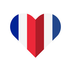 unity concept. heart shape icon of france and netherlands flags. vector illustration isolated on white background