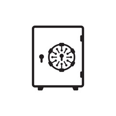 Bank safe box icon. Safe lock vector icon. Money safe flat sign design. Money safe symbol pictogram. UX UI vault icon