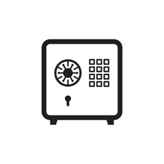 Bank safe box icon. Safe lock vector icon. Money safe flat sign design. Money safe symbol pictogram. UX UI vault icon