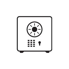 Bank safe box icon. Safe lock vector icon. Money safe flat sign design. Money safe symbol pictogram. UX UI vault icon