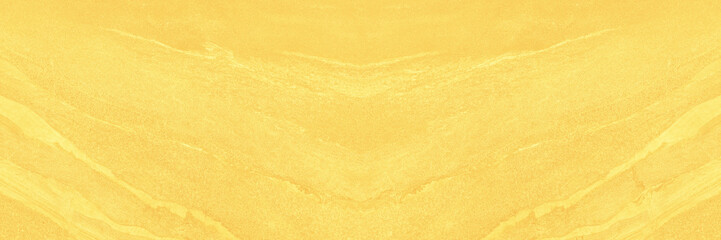 Gold color shiny grainy veins wide texture. Golden yellow colour panoramic textured abstract background