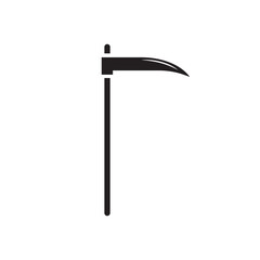 Scythe vector icon. Scythe flat sign design. Scythe symbol pictogram. UX UI icon