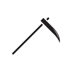 Scythe vector icon. Scythe flat sign design. Scythe symbol pictogram. UX UI icon