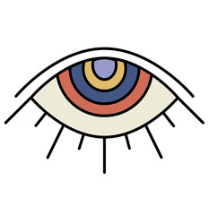 Vector hand drawn cartoon illustration of retro eye icon