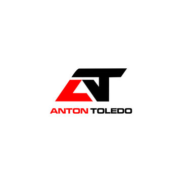 AT modern strong letter logo design
